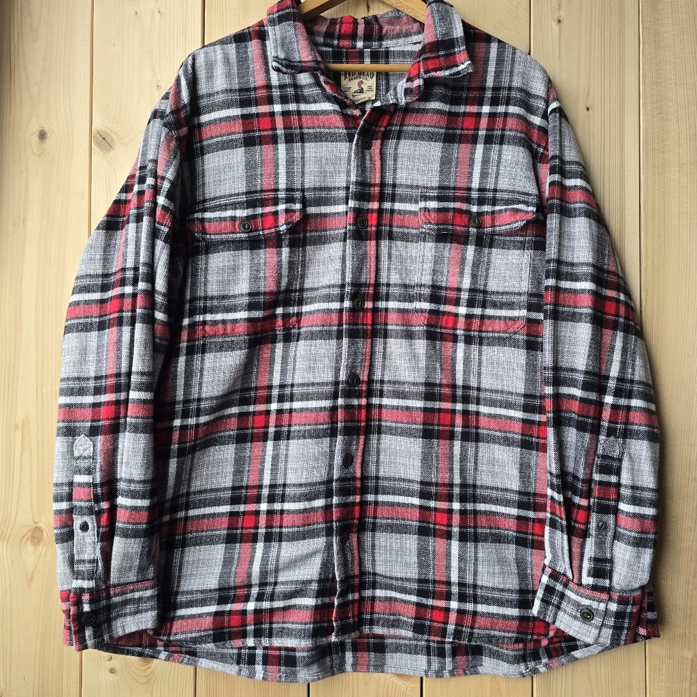RedHead Plaid Flannel Button Up Shirt Long Sleeve Mens 3XL